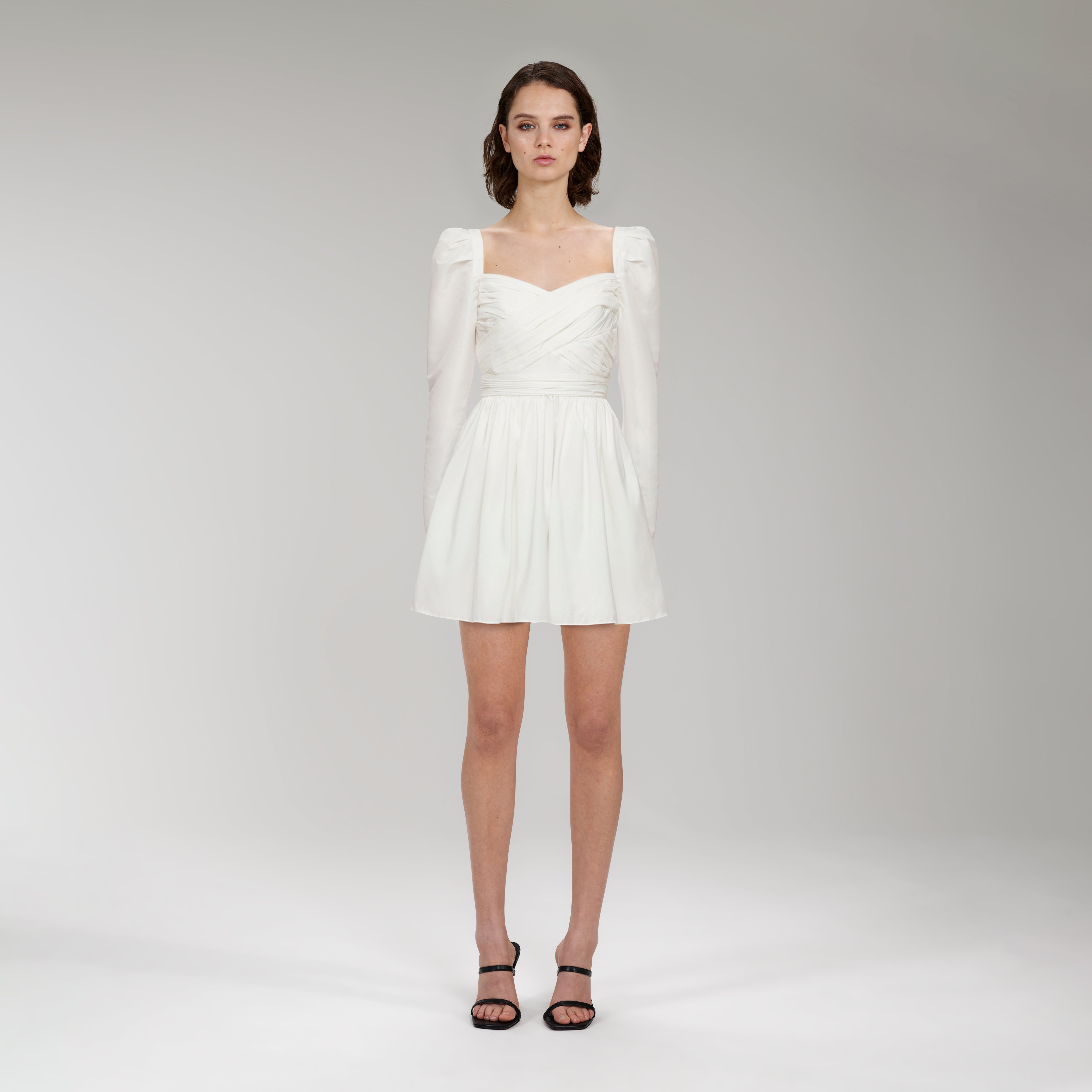 White Taffeta Mini Dress | self-portrait